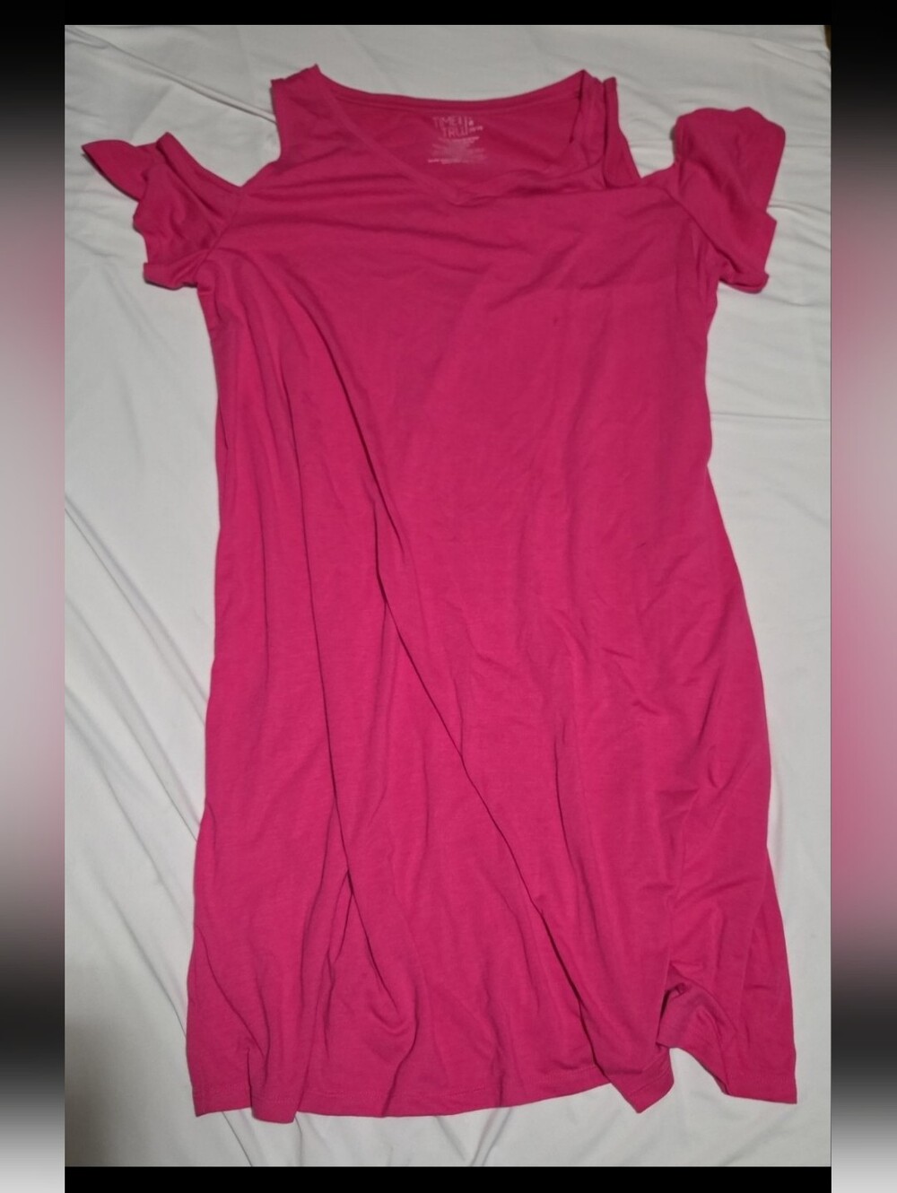 Time and tru Women's large pink cold shoulder knee length dress #30